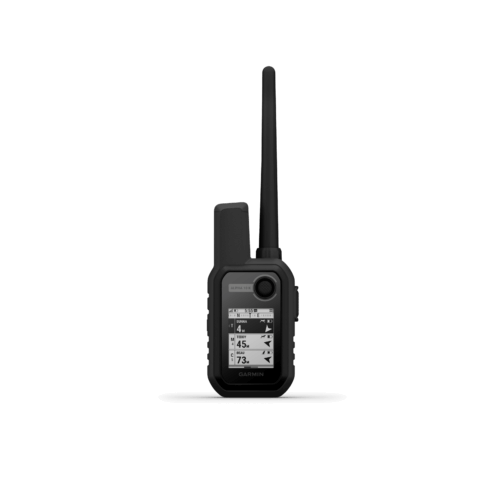 Garmin Alpha 10 K Handgerät – Frontansicht mit Hundeortungs-Display, Entfernungen Sunna/Teddy/Beau