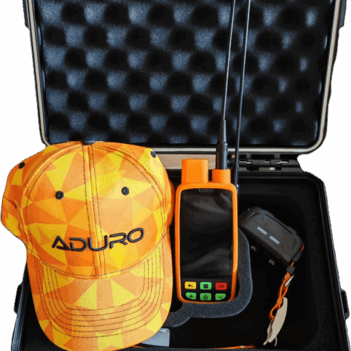 ADURO LOCIT Bundle – GPS Komplettset für Jagdhunde mit Handgerät, Halsband, Hartschalenkoffer, langer Antenne und Hundeführerkappe