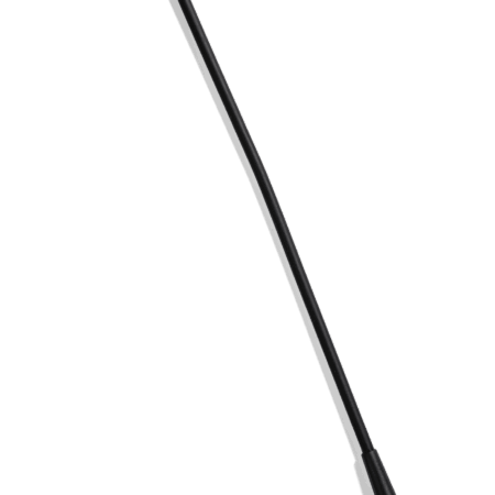 Lange Antenne 34cm – schwarze schlanke VHF-Antenne mit Stecker, Gesamtansicht auf weißem Hintergrund