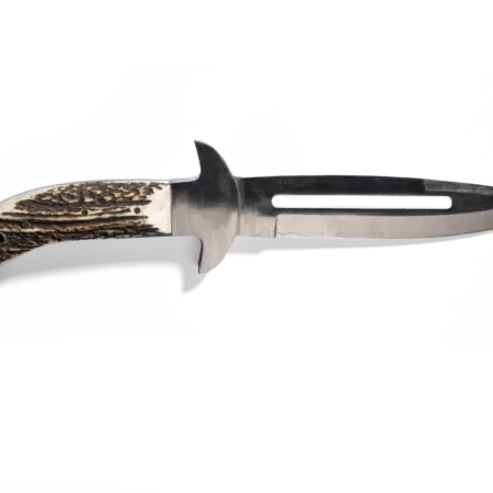 ADURO Jagdmesser 18 cm mit Hirschhorngriff und durchbrochener Klinge