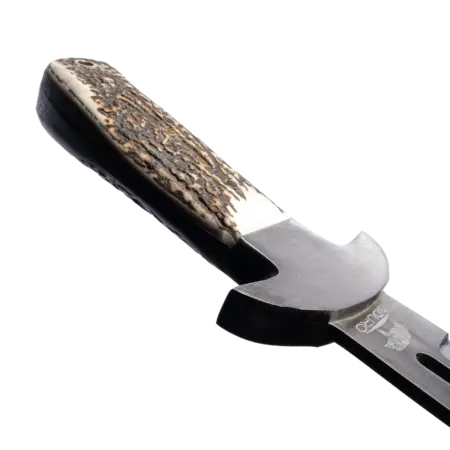 ADURO Jagdmesser 18 cm mit Hirschhorngriff und durchbrochener Klinge